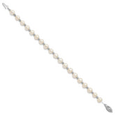 14k White Gold 6-7mm White Near Round FW Cultured Pearl Bead Bracelet